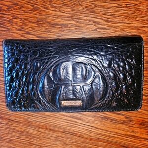 Brahmin Black Embossed Leather Wallet
